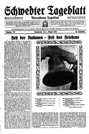 Schwedter Tageblatt vom 01.08.1936