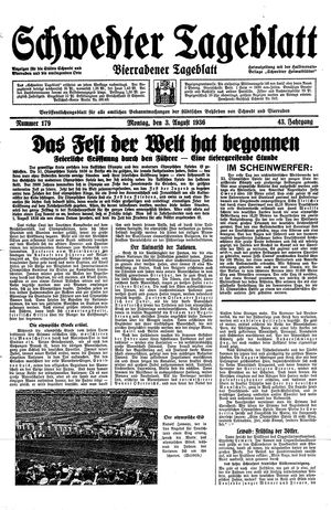 Schwedter Tageblatt vom 03.08.1936