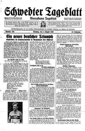 Schwedter Tageblatt vom 04.08.1936
