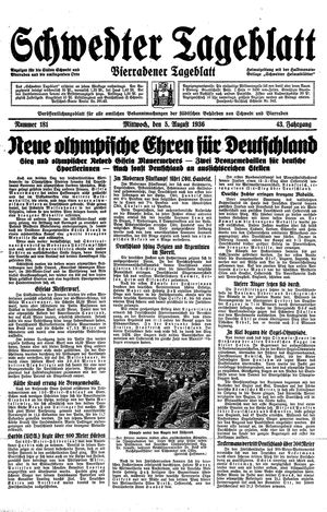 Schwedter Tageblatt vom 05.08.1936