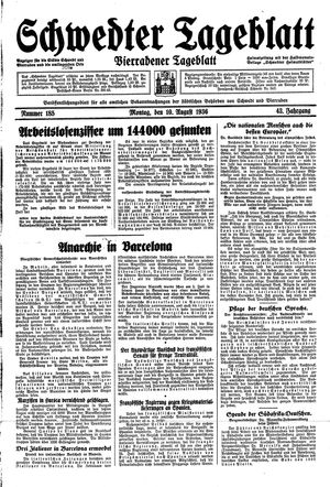 Schwedter Tageblatt vom 10.08.1936