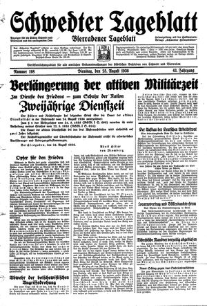 Schwedter Tageblatt vom 25.08.1936