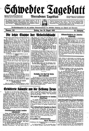 Schwedter Tageblatt vom 28.08.1936