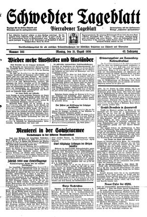 Schwedter Tageblatt vom 31.08.1936