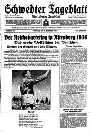 Schwedter Tageblatt vom 08.09.1936