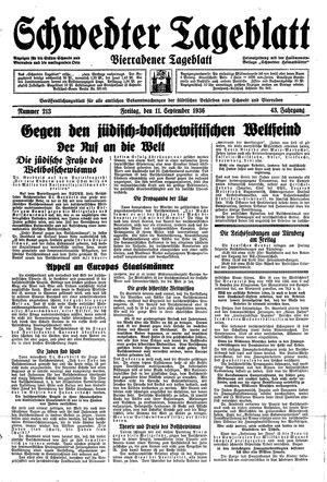 Schwedter Tageblatt vom 11.09.1936
