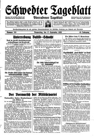 Schwedter Tageblatt vom 17.09.1936
