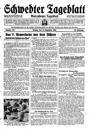 Schwedter Tageblatt vom 18.09.1936