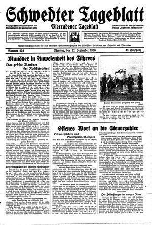 Schwedter Tageblatt vom 22.09.1936