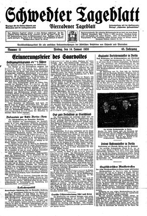 Schwedter Tageblatt vom 14.01.1938
