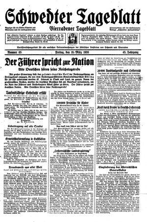 Schwedter Tageblatt vom 18.03.1938