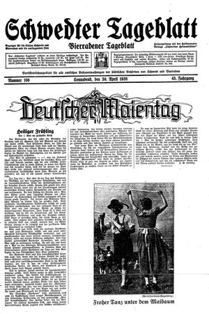 Schwedter Tageblatt vom 30.04.1938
