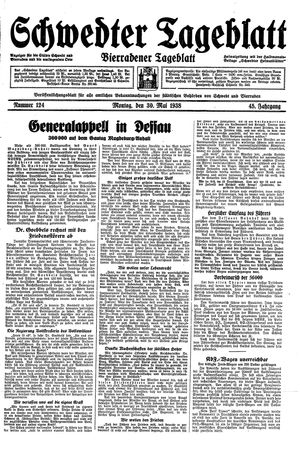 Schwedter Tageblatt vom 30.05.1938