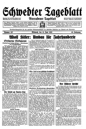 Schwedter Tageblatt vom 15.06.1938