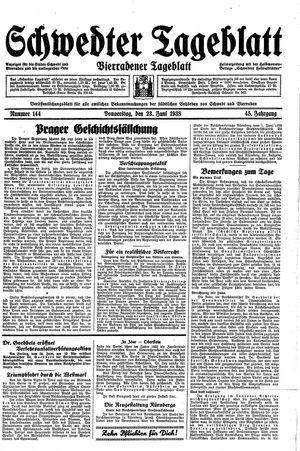 Schwedter Tageblatt vom 23.06.1938