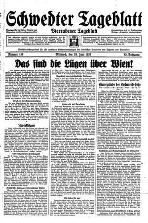 Schwedter Tageblatt vom 29.06.1938