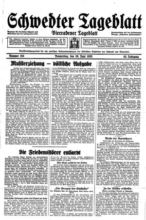 Schwedter Tageblatt vom 30.06.1938