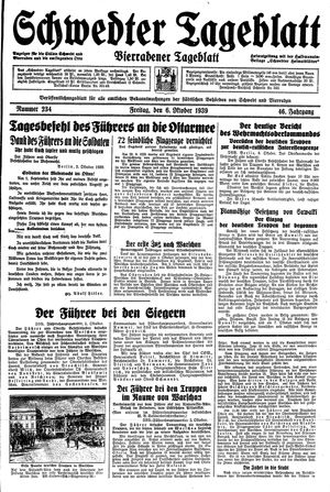 Schwedter Tageblatt vom 06.10.1939
