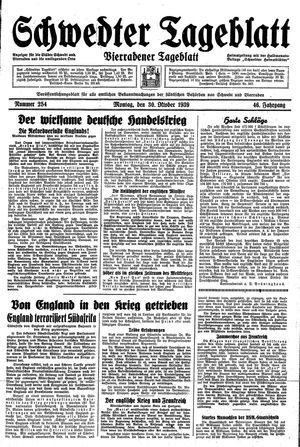 Schwedter Tageblatt vom 30.10.1939