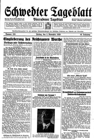 Schwedter Tageblatt vom 03.11.1939