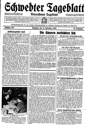 Schwedter Tageblatt vom 14.11.1939