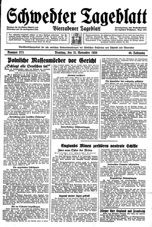 Schwedter Tageblatt vom 21.11.1939