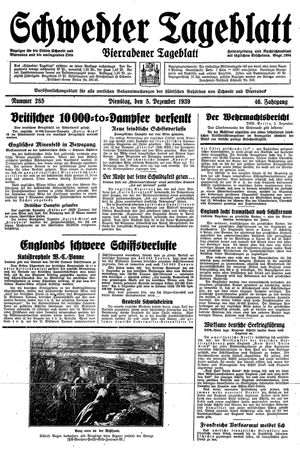 Schwedter Tageblatt vom 05.12.1939