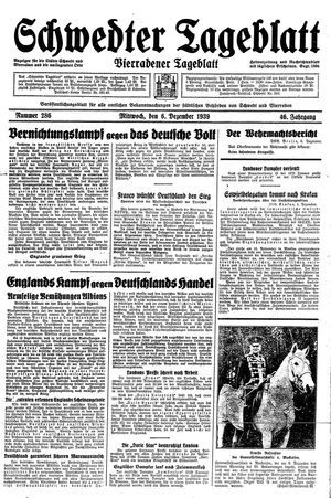 Schwedter Tageblatt vom 06.12.1939