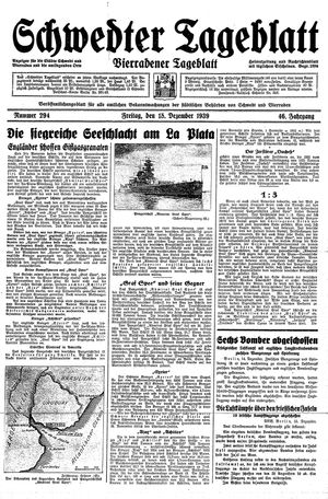 Schwedter Tageblatt vom 15.12.1939