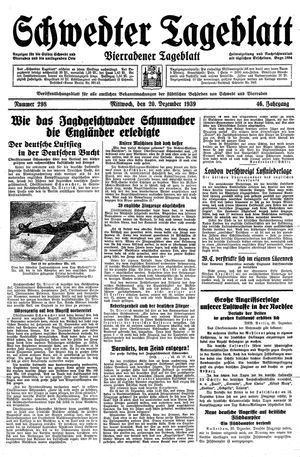 Schwedter Tageblatt vom 20.12.1939
