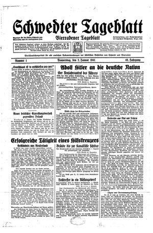 Schwedter Tageblatt vom 02.01.1941