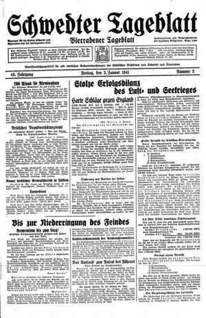Schwedter Tageblatt vom 03.01.1941