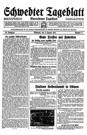 Schwedter Tageblatt vom 08.01.1941