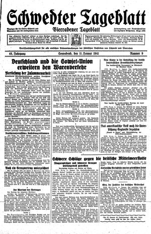 Schwedter Tageblatt vom 11.01.1941