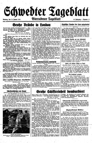 Schwedter Tageblatt vom 14.01.1941