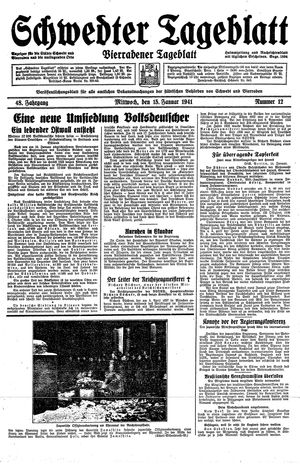 Schwedter Tageblatt vom 15.01.1941