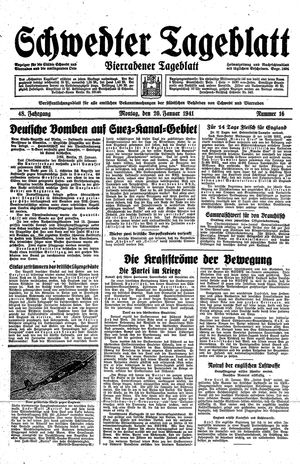 Schwedter Tageblatt vom 20.01.1941