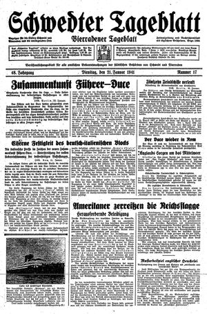 Schwedter Tageblatt vom 21.01.1941