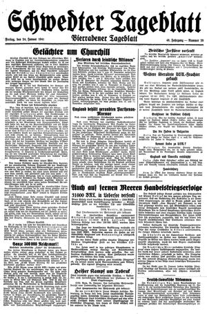 Schwedter Tageblatt vom 24.01.1941