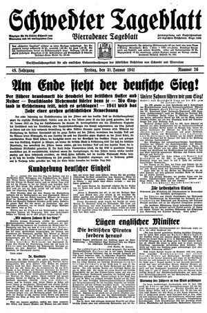 Schwedter Tageblatt vom 31.01.1941