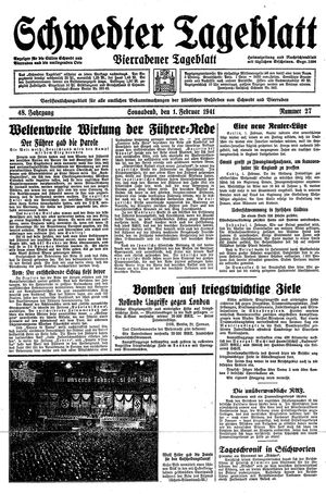 Schwedter Tageblatt vom 01.02.1941