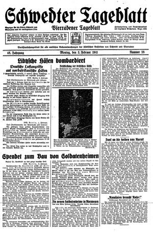 Schwedter Tageblatt vom 03.02.1941