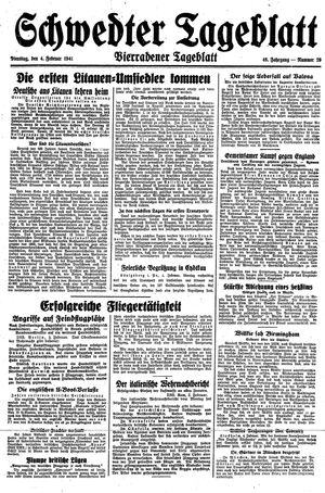 Schwedter Tageblatt vom 04.02.1941