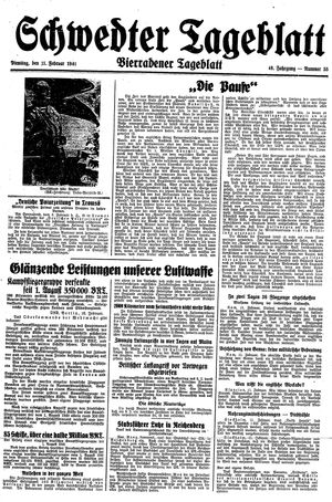 Schwedter Tageblatt vom 11.02.1941