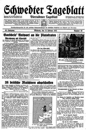 Schwedter Tageblatt vom 12.02.1941