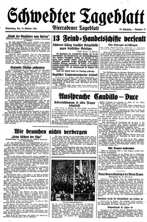 Schwedter Tageblatt vom 13.02.1941