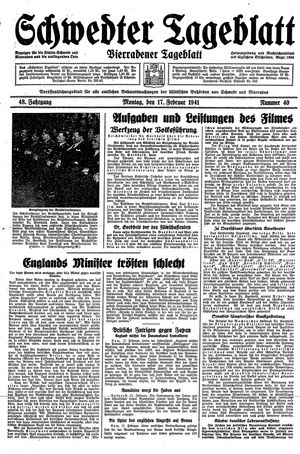 Schwedter Tageblatt vom 17.02.1941