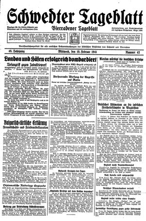 Schwedter Tageblatt vom 19.02.1941