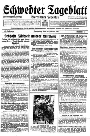 Schwedter Tageblatt vom 20.02.1941