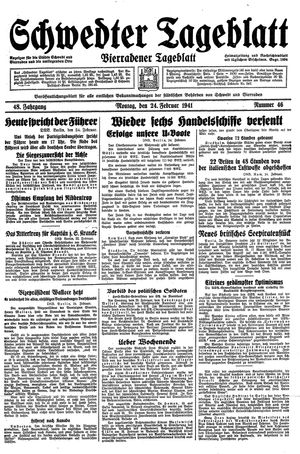 Schwedter Tageblatt vom 24.02.1941
